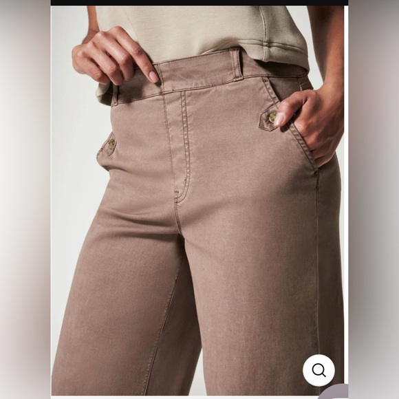 SPANX® Stretch Twill Cropped Pant Cedar Size Large - Picture 13 of 14